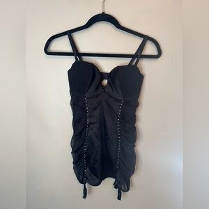 Victoria secret lingerie 34c black mesh and rhinestones